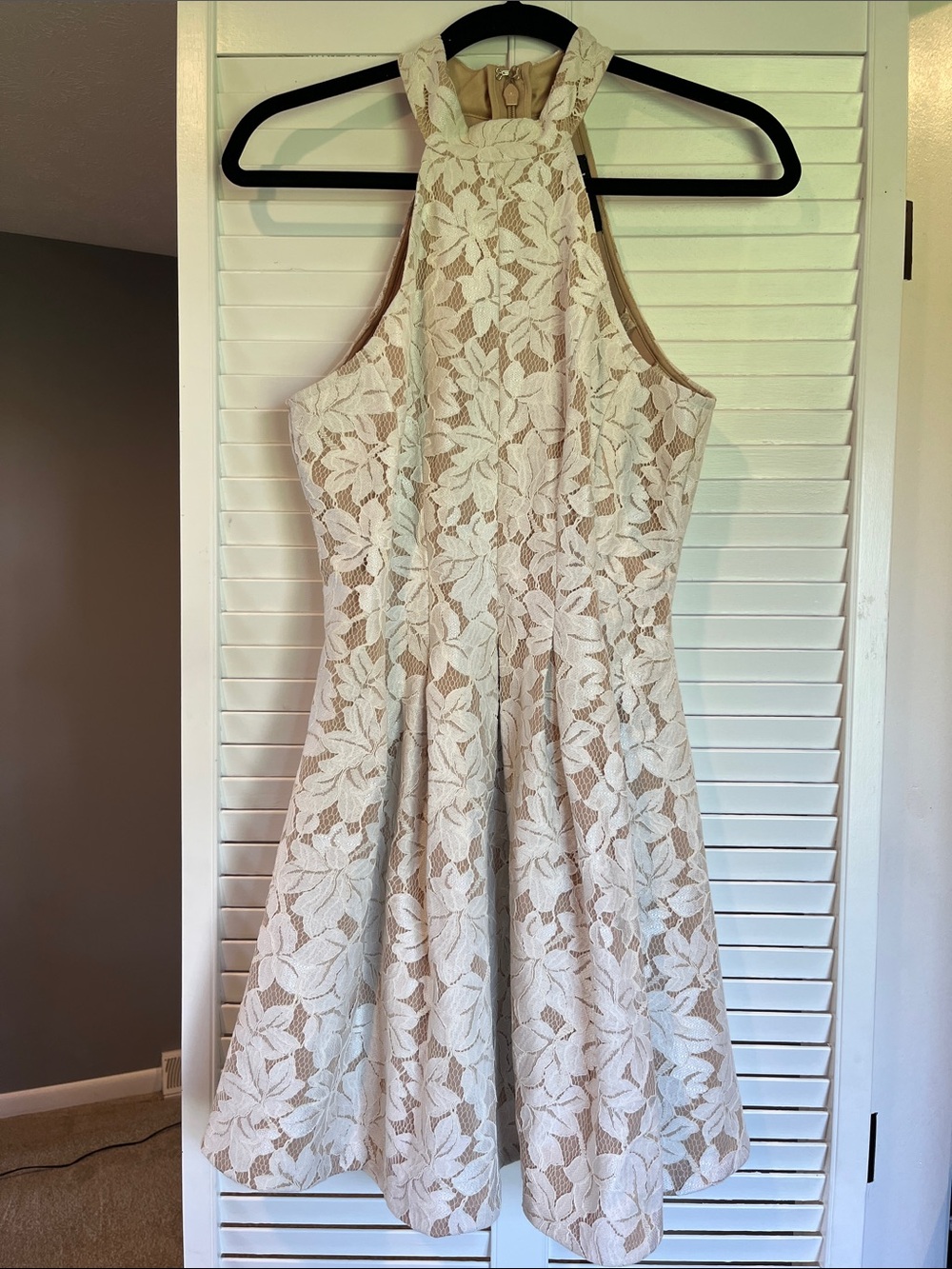 Seasons of Love White Lace Halter Skater Dress